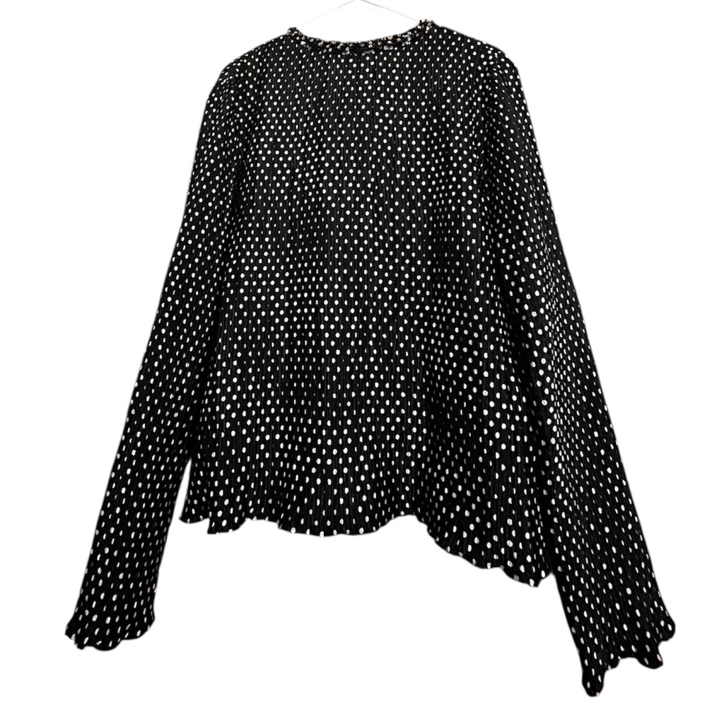 Vintage Victor Costa Women Black & White Polka Dot Tank & Beaded Jacket Sz-12 - Picture 9 of 9